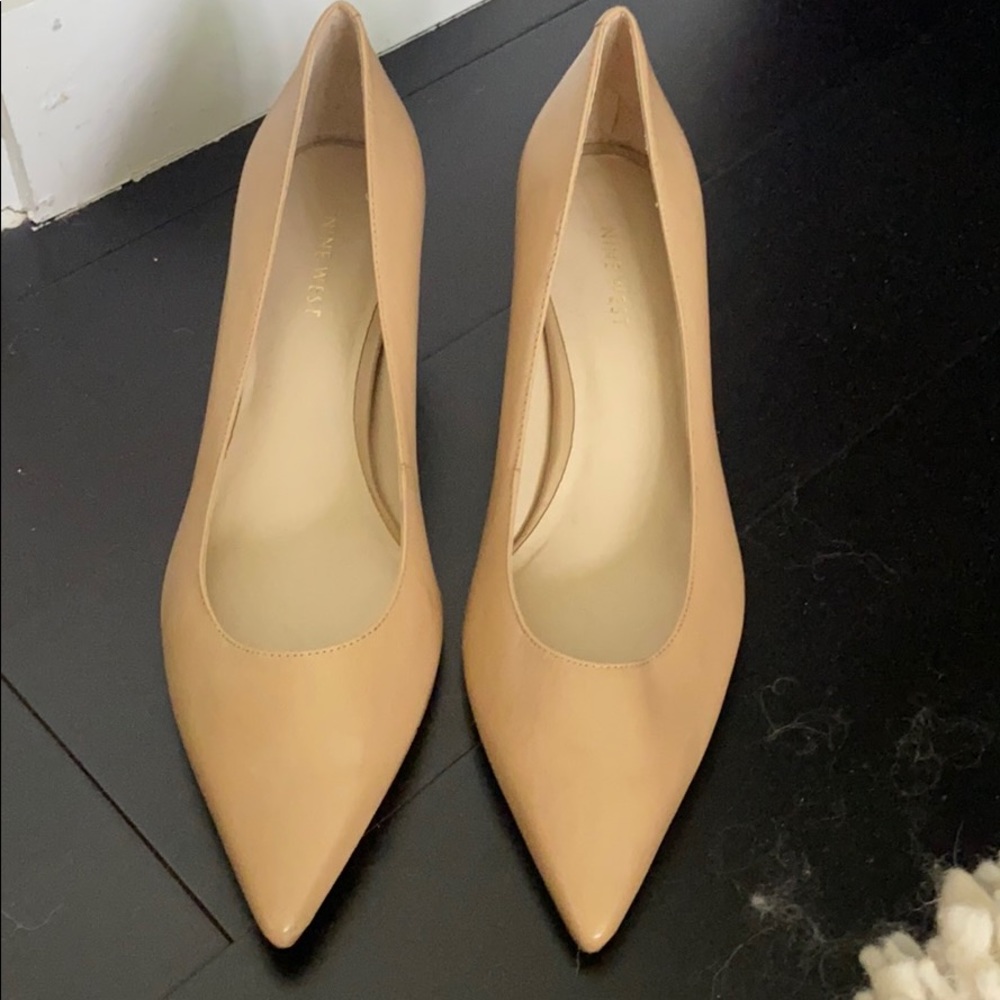 Tan kitten heels